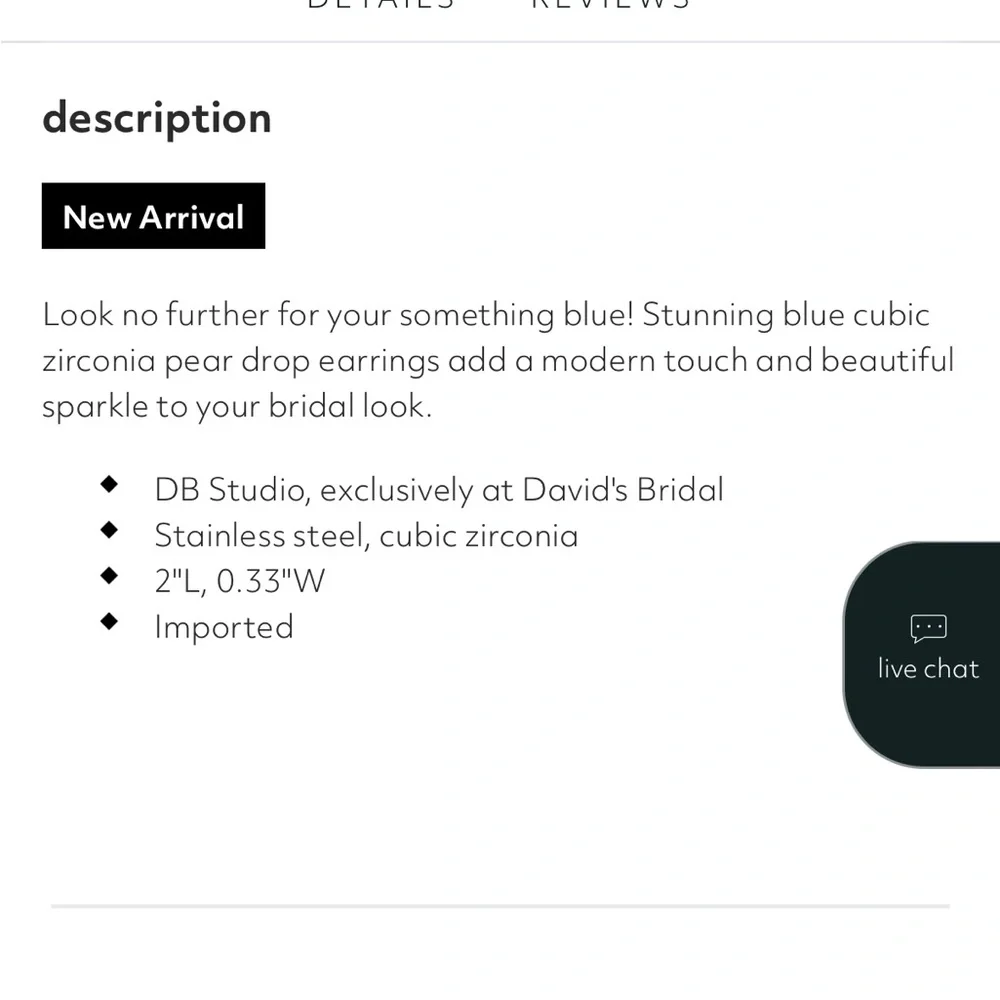 David’s Bridal Silver and Blue Pear Drop Earrings - Picture 3 of 4